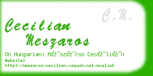 cecilian meszaros business card